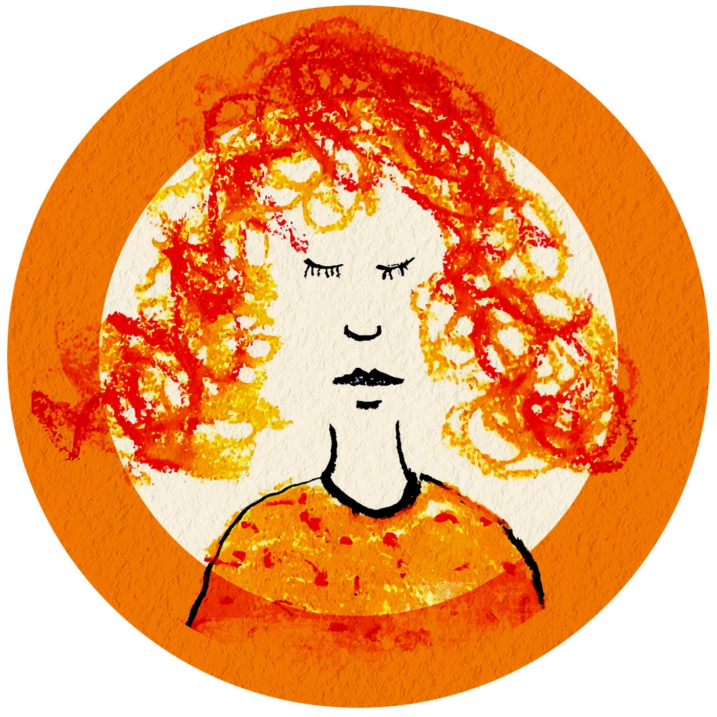 illustration rouquine frissée