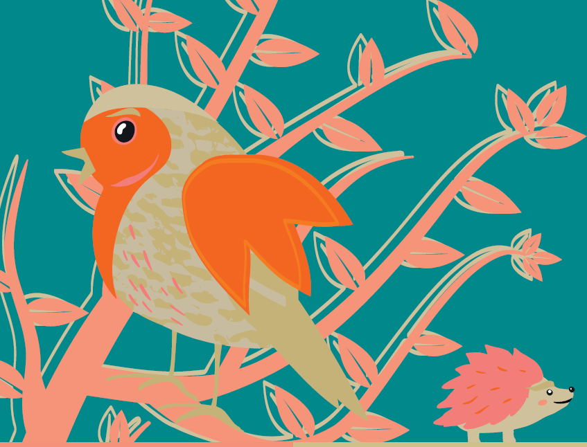 oiseau et petit hérisson