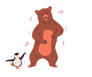 ours et pingouin dansants