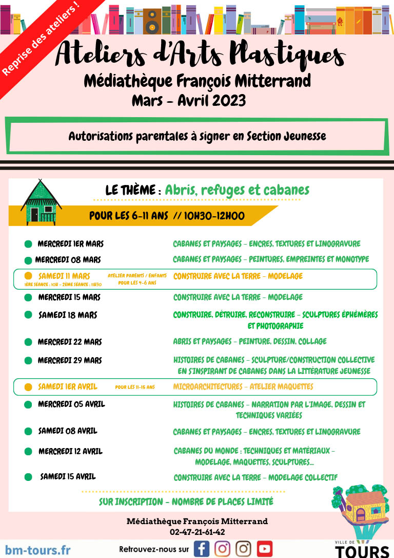 agenda des ateliers d'arts plastiques 