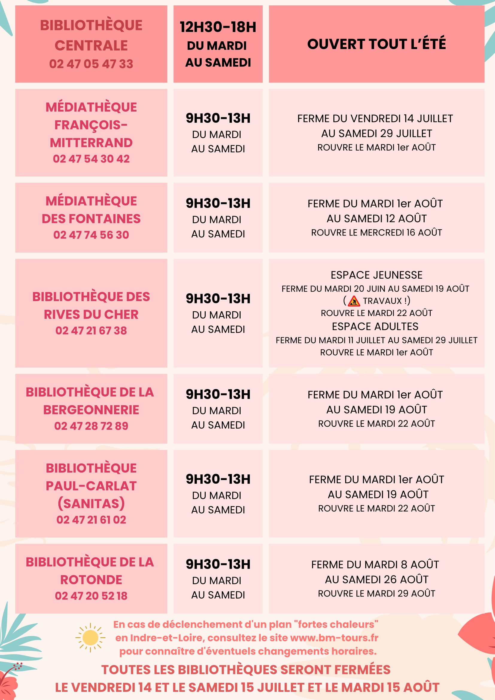 bu tours horaires