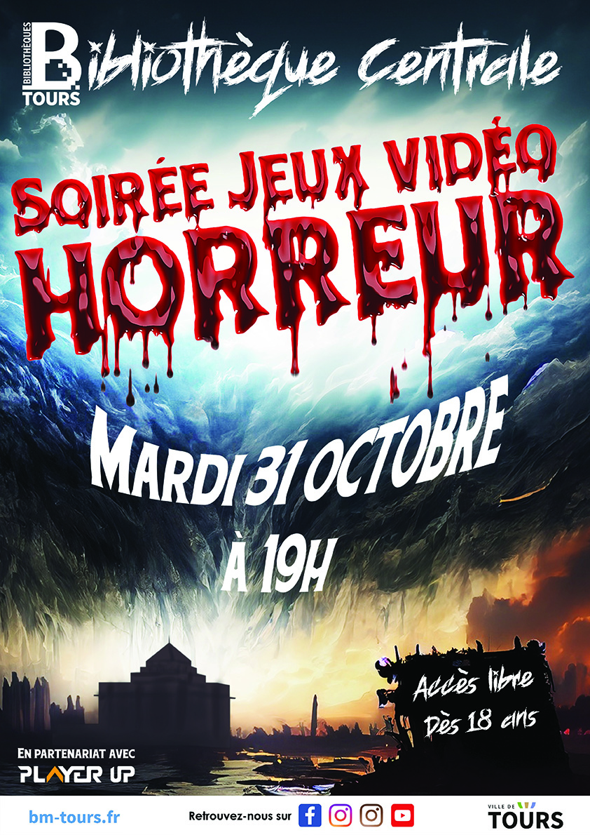 affiche soirée jeux vidéo de l'horreur