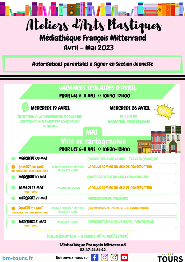 programme ateliers arts platiques avril-mai